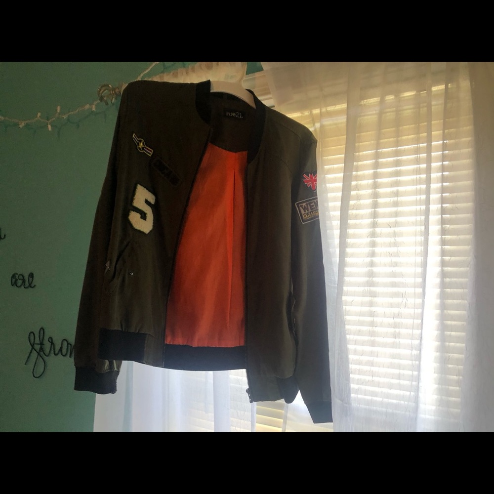 Bomber jacket with patches